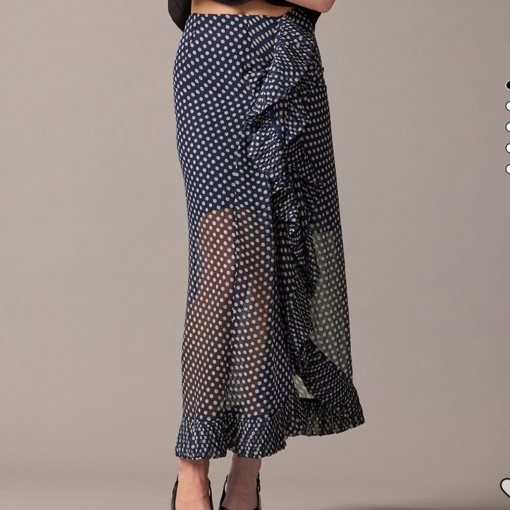 J Crew Collection Ruffle Skirt in Dot NWT